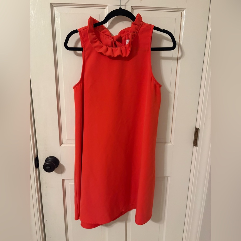 Mud Pie Vibrant Coral Ruffle Top